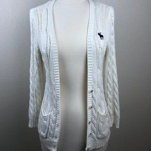 Abercrombie & Fitch Knit Ivory Cardigan